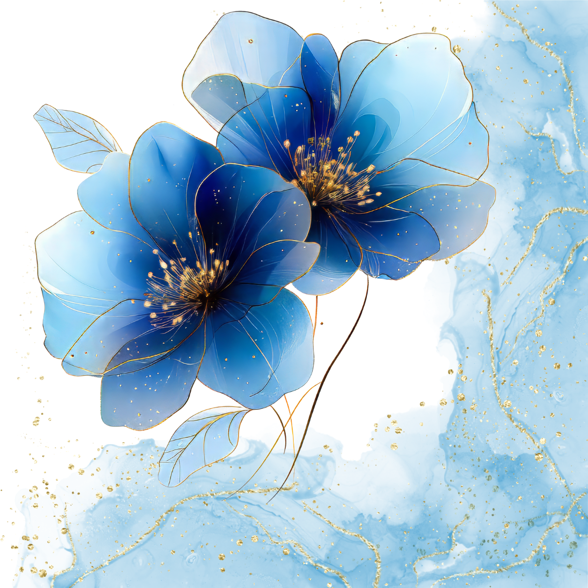 Coverpaper blaue Blume 10er Pack