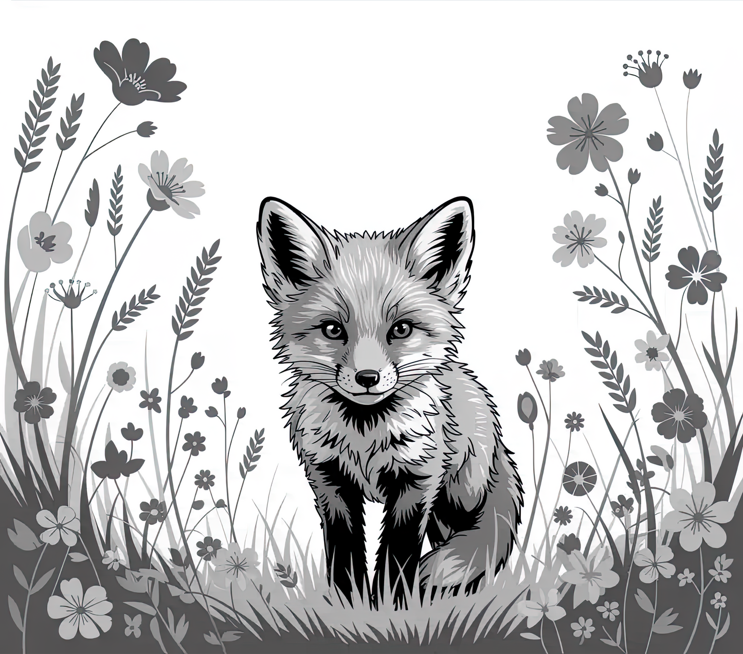Coverpaper Greyscale Fox 10er Pack