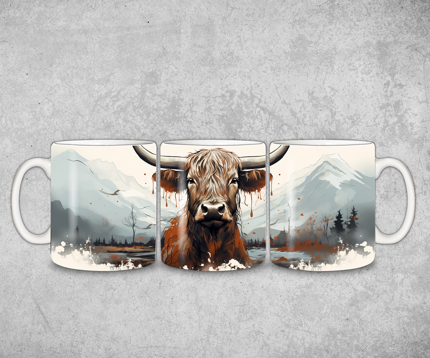 Tasse Highland Rind realistisch