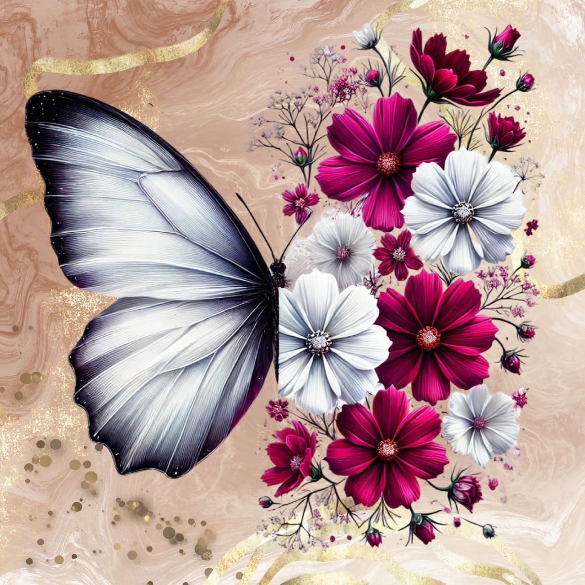 Coverpaper Schmetterling Blumen 10er Pack