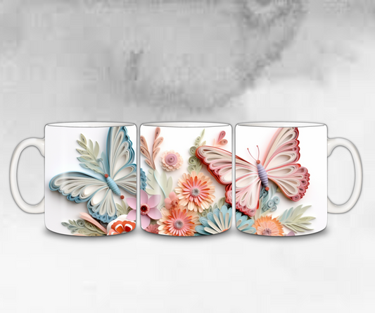 Tasse Schmetterling Blumen