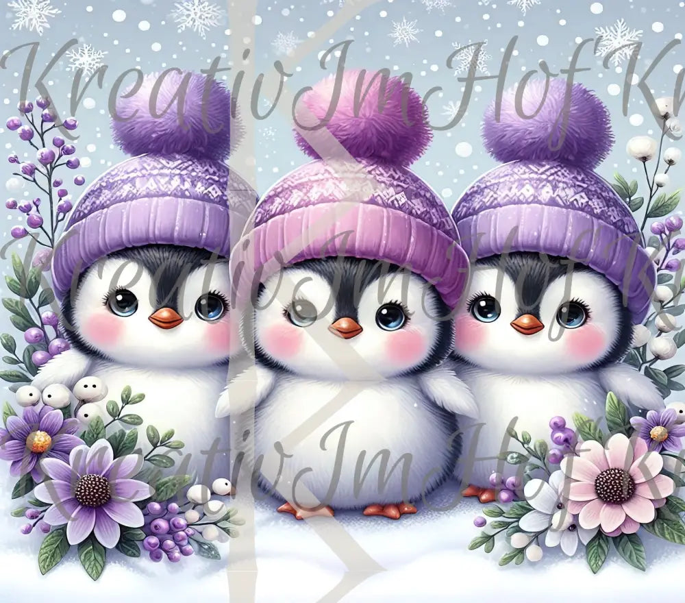Coverpaper 3 Pinguine im Schnee 10er Pack