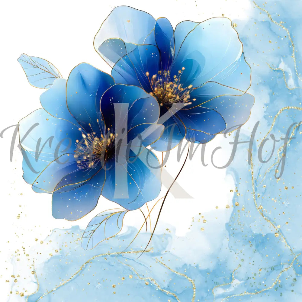 Coverpaper blaue Blume 10er Pack