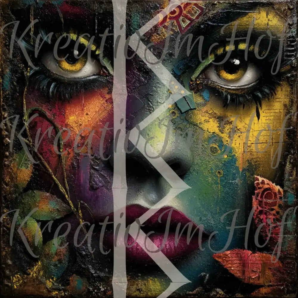 Coverpaper gemaltes Gesicht 10er Pack