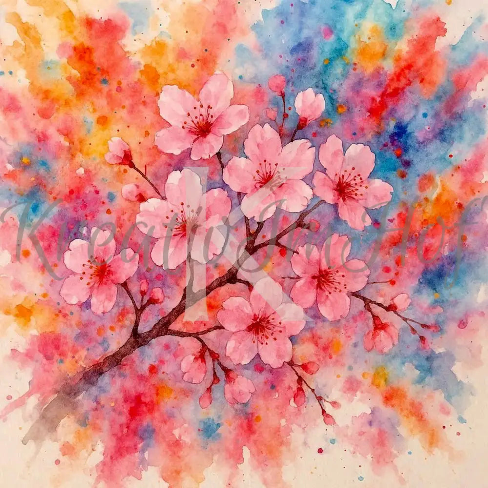 Coverpaper Kirschblüten Aquarell 10er Pack