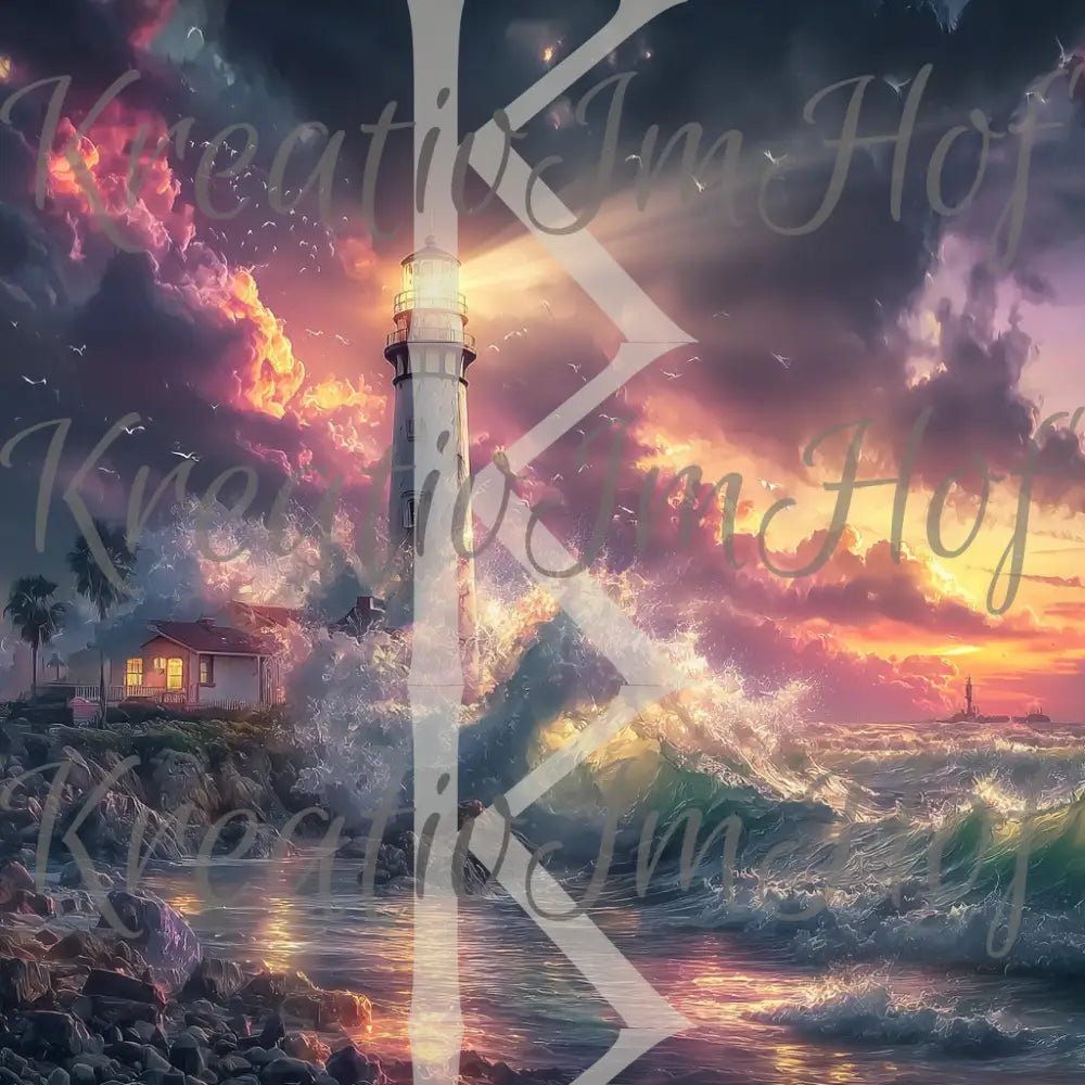 Coverpaper Leuchtturm bei Nacht 10er Pack