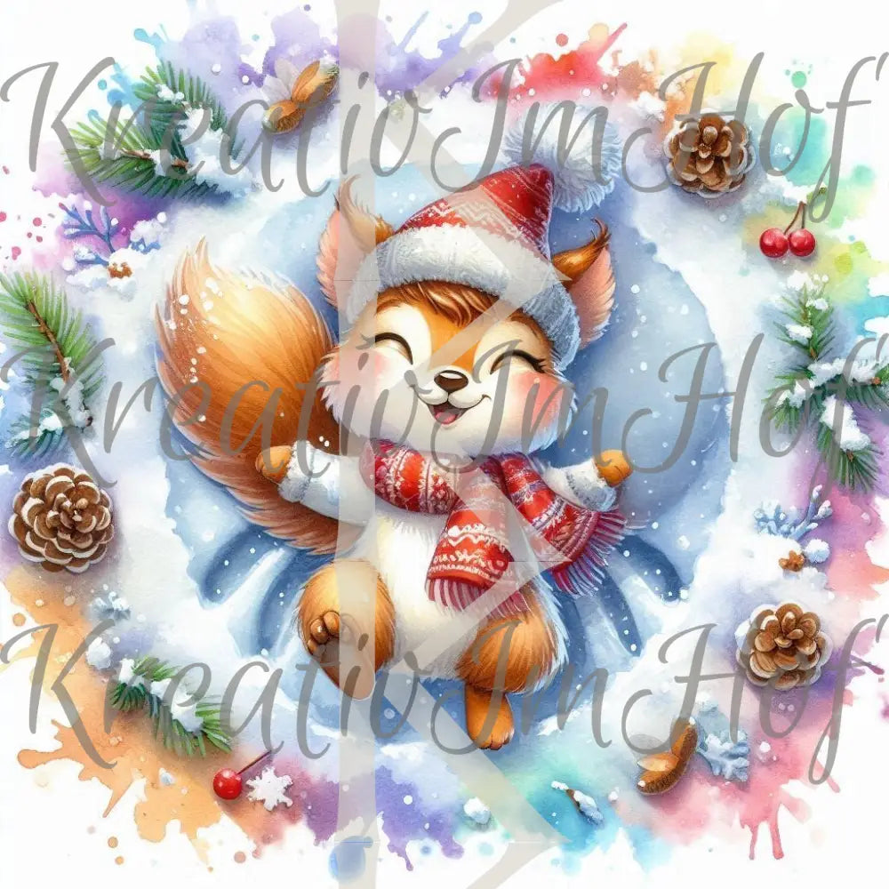 Coverpaper Schneeengel Eichhörnchen 10er Pack
