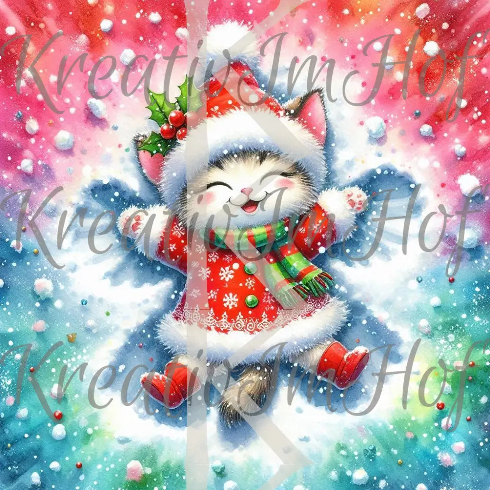 Coverpaper Schneeengel Katze 10er Pack