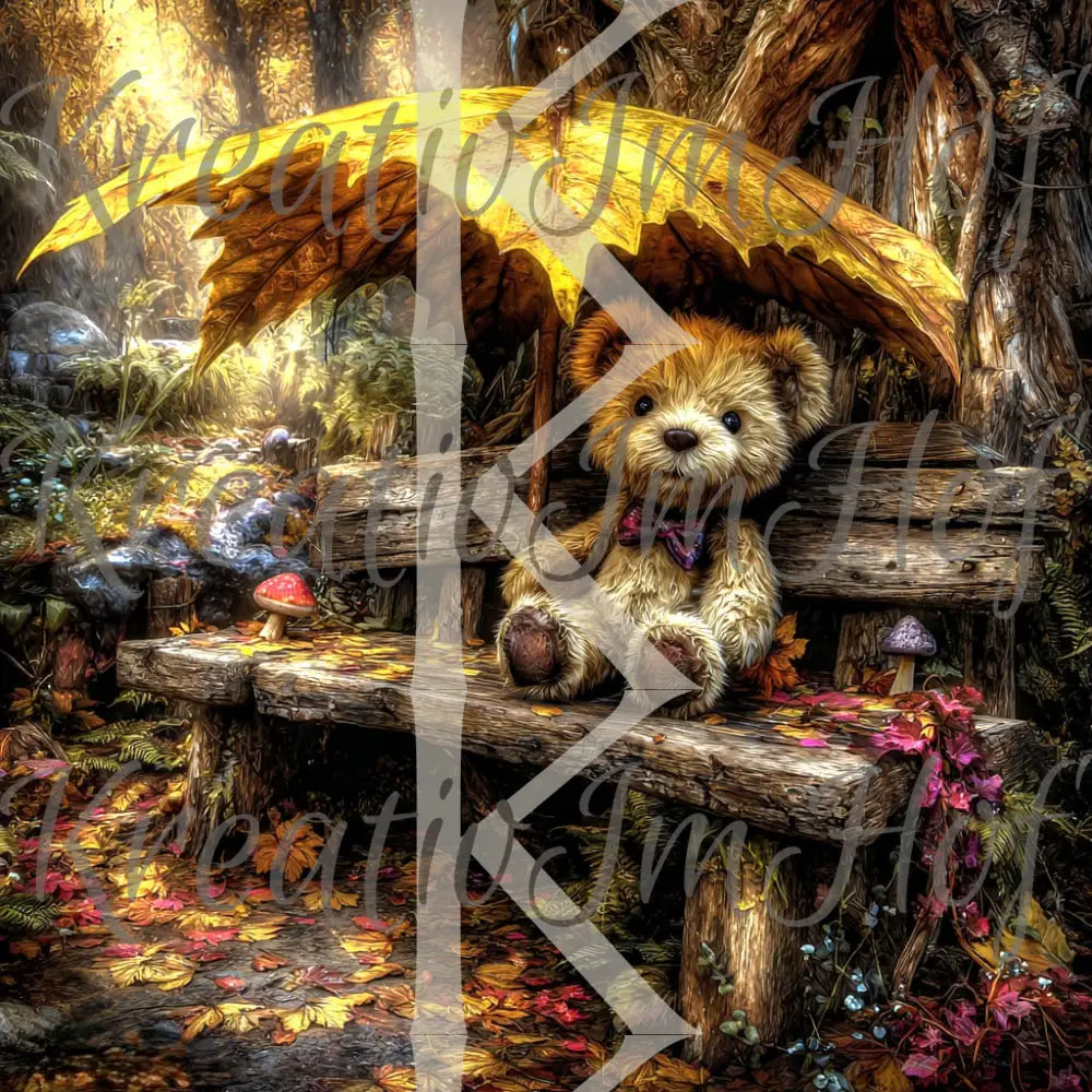 Coverpaper Teddy auf der Bank 10er Pack