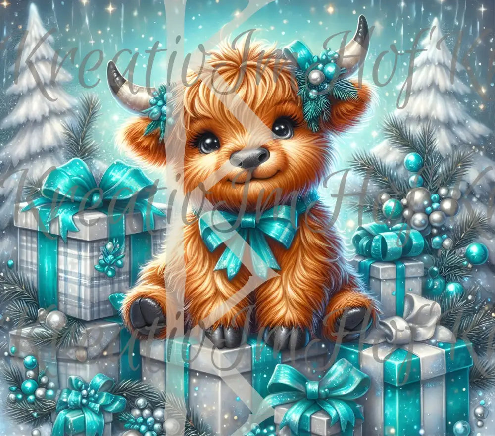 Coverpaper Weihnachtshighland mint 10er Pack