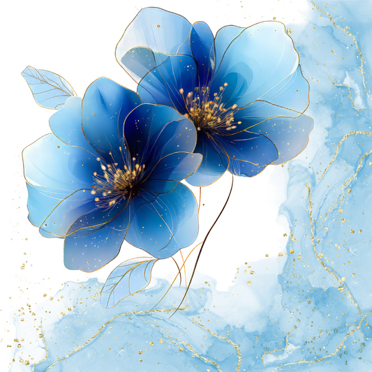 Coverpaper blaue Blume 10er Pack