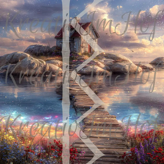 Coverpaper Anglerhütte am See 10er Pack