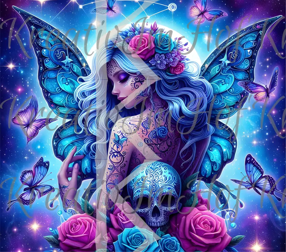 Coverpaper blaue Skullfee 10er Pack