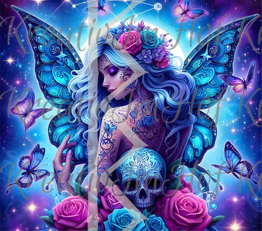 Coverpaper blaue Skullfee 10er Pack