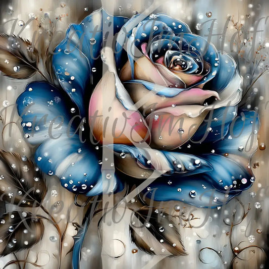 Coverpaper blue Rose 10er Pack