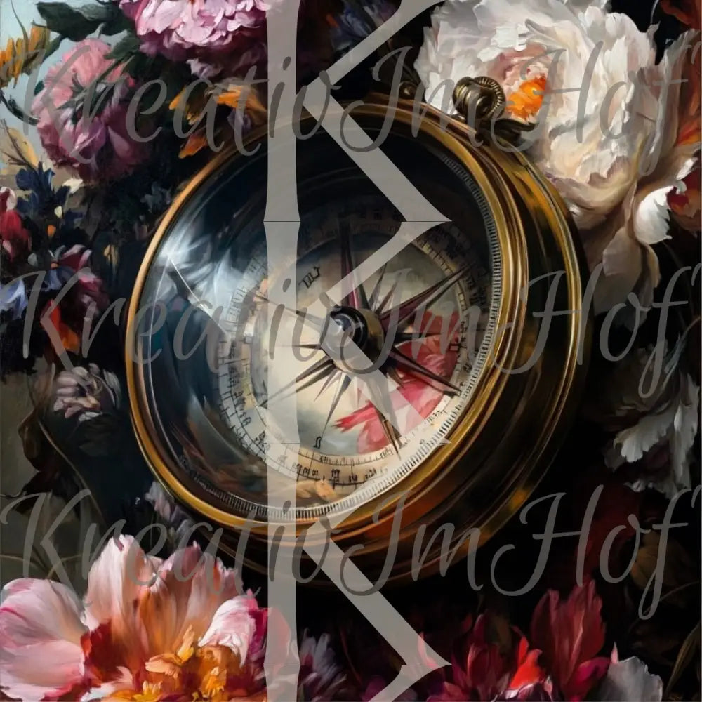 Coverpaper blumiger Kompass 10er Pack