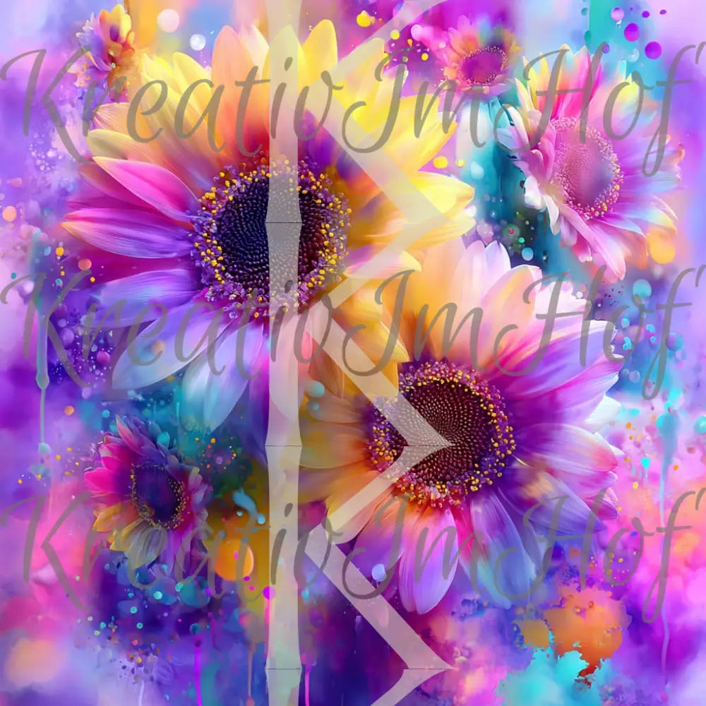 Coverpaper bunte Blumen 10er Pack