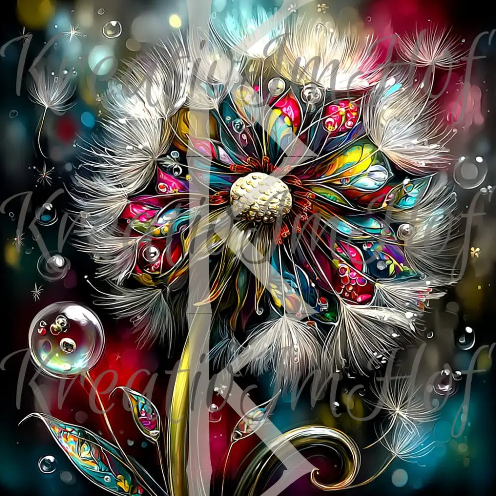 Coverpaper bunte Pusteblume 10er Pack