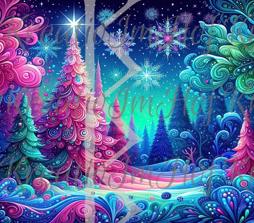 Coverpaper bunte Winterlandschaft 10er Pack