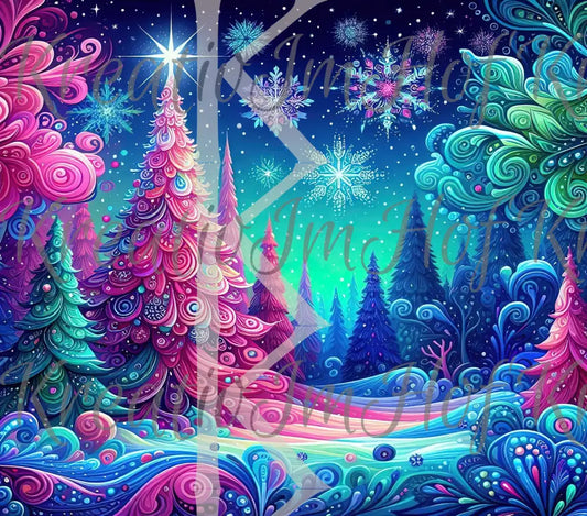 Coverpaper bunte Winterlandschaft 10er Pack