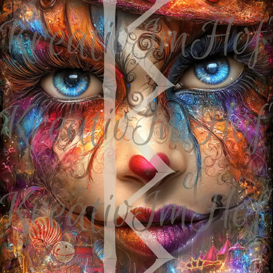 Coverpaper Clownsfrau 10er Pack