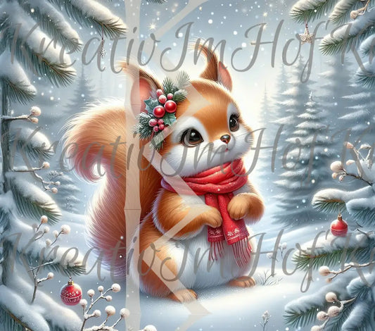 Coverpaper Eichhörnchen im Schnee 10er Pack