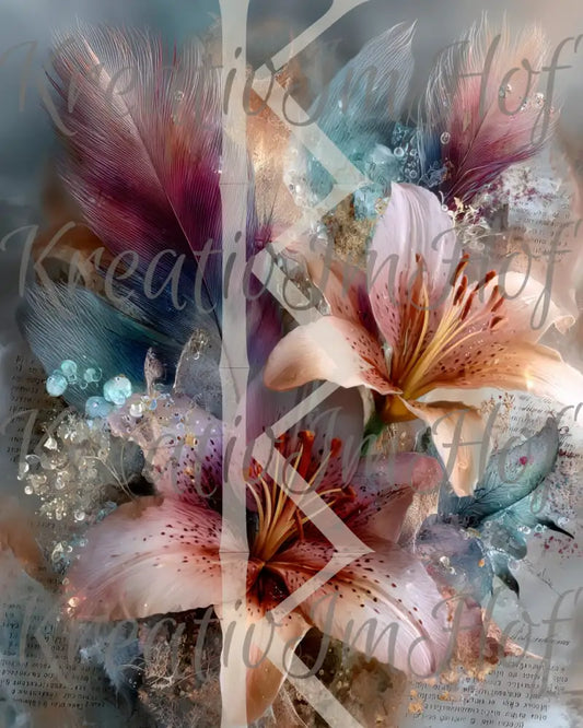 Coverpaper Feder Lilien 10er Pack