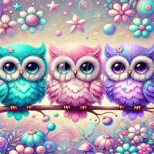 Coverpaper Glitzer Eulen 10er Pack