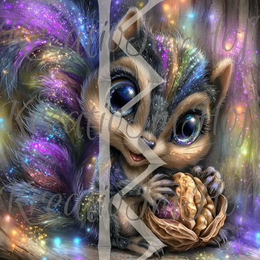 Coverpaper Glitzerhörnchen mit Nuss 10er Pack
