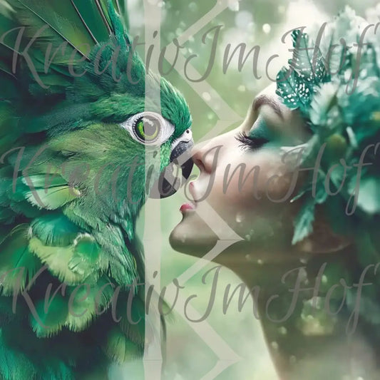 Coverpaper Green Woman with Bird 10er Pack