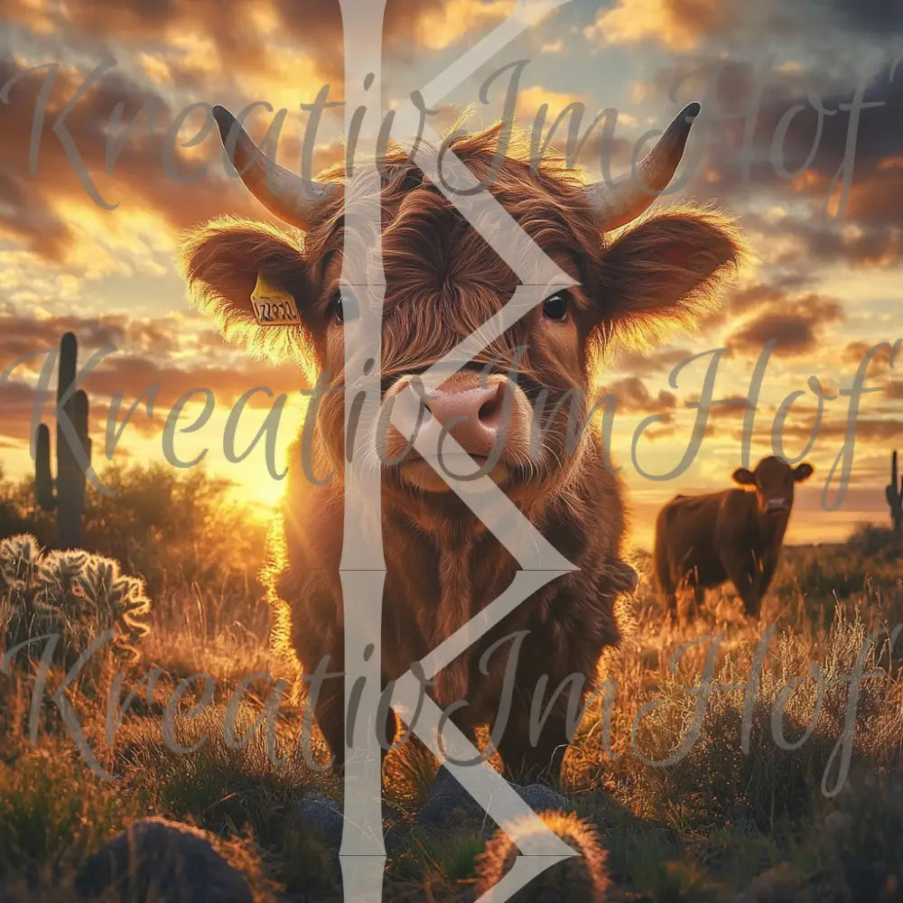 Coverpaper Highlandcow in Nature 10er Pack