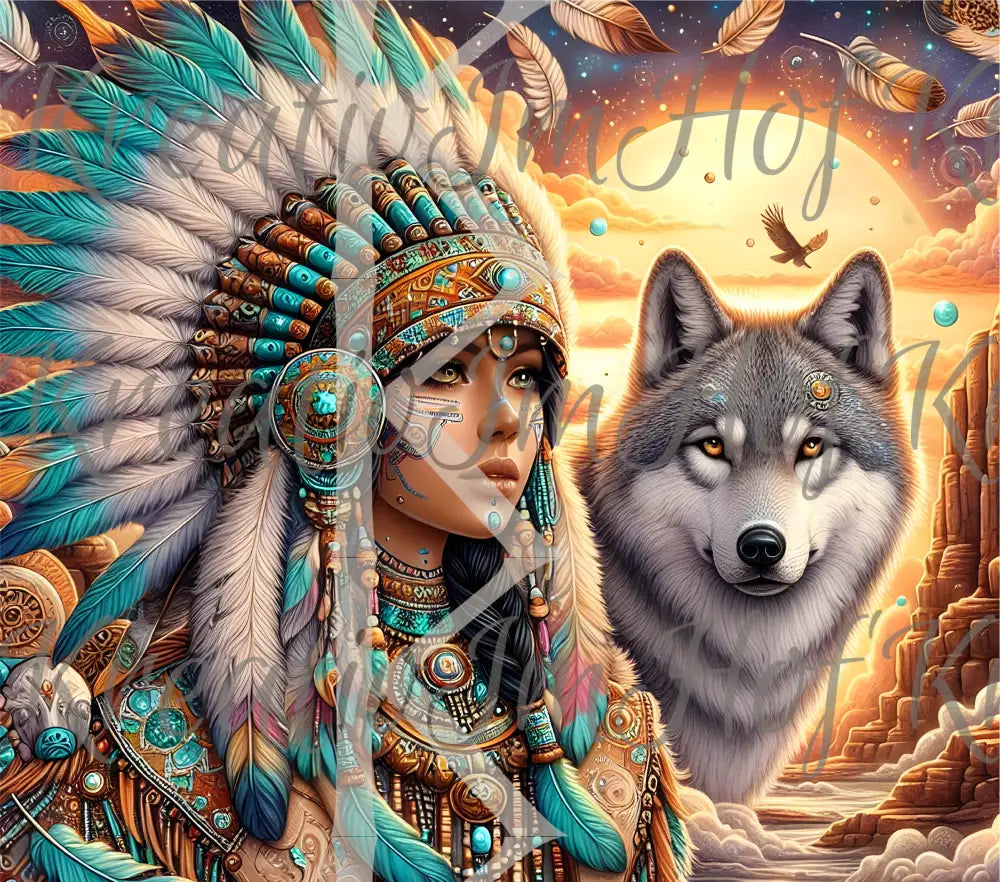 Coverpaper Indianer & Wolf 10er Pack