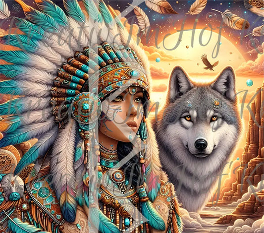Coverpaper Indianer & Wolf 10er Pack