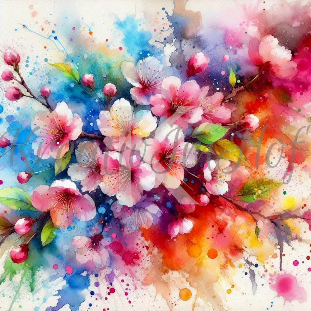 Coverpaper Kirschblüten 2 Aquarell 10er Pack