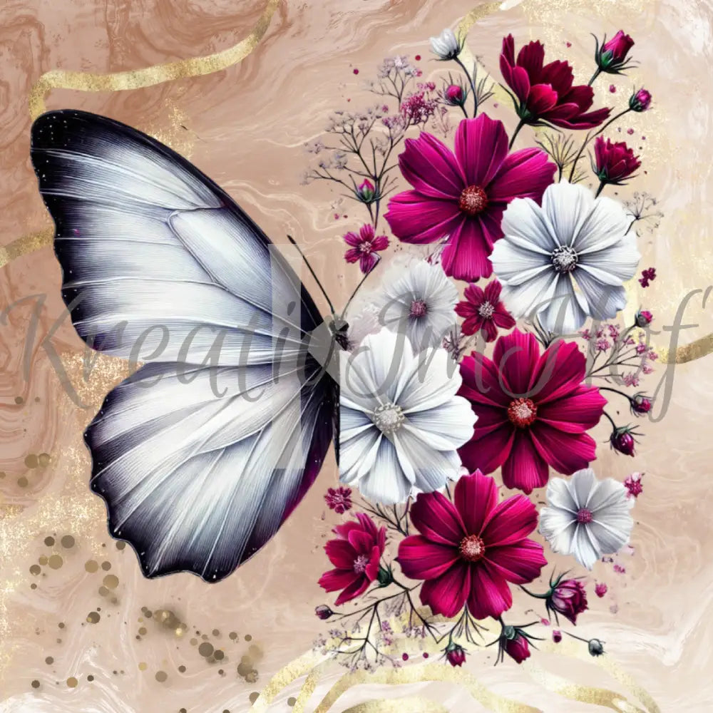 Coverpaper Schmetterling Blumen 10er Pack