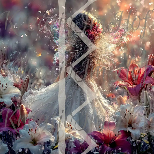 Coverpaper Schmetterlingsmädchen im Lilienmeer 10er Pack