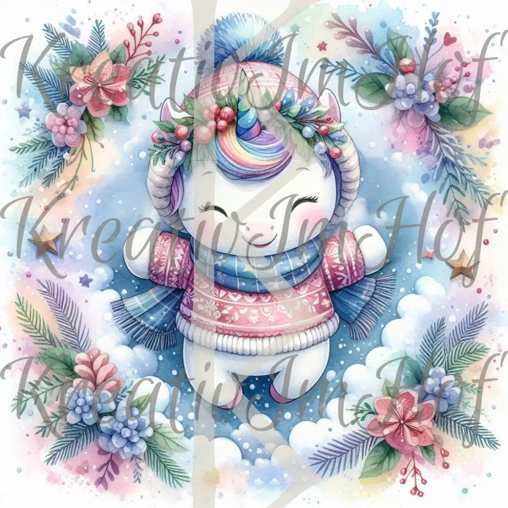 Coverpaper Schneeengel Einhorn 10er Pack