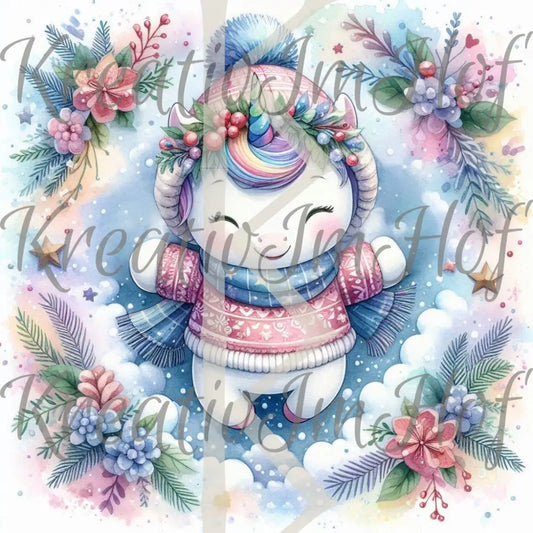 Coverpaper Schneeengel Einhorn 10er Pack
