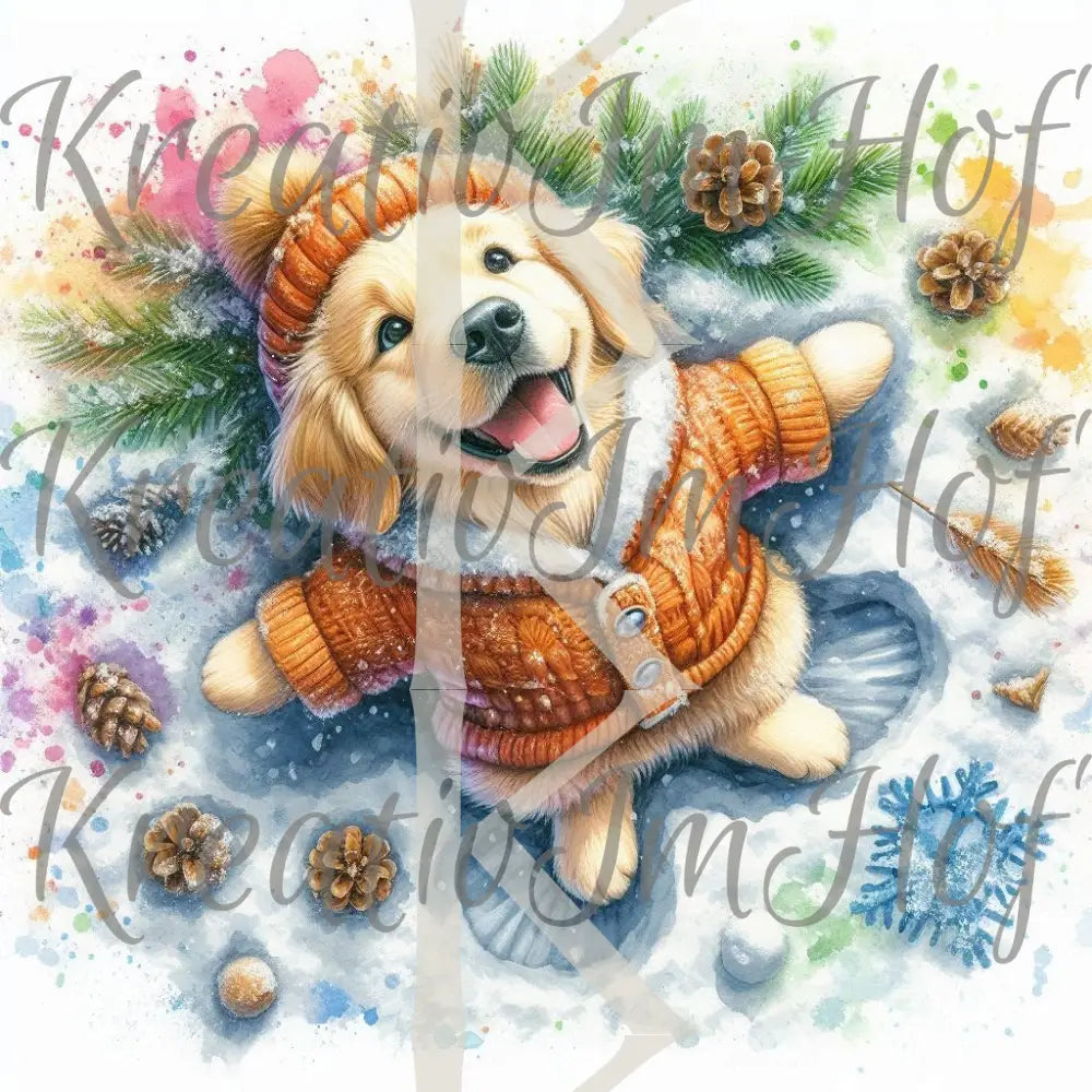 Coverpaper Schneeengel Hund Labbi 10er Pack