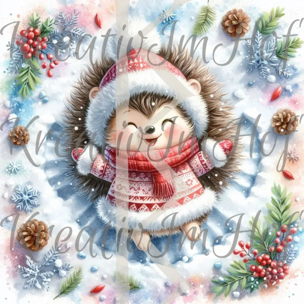 Coverpaper Schneeengel Igel 10er Pack