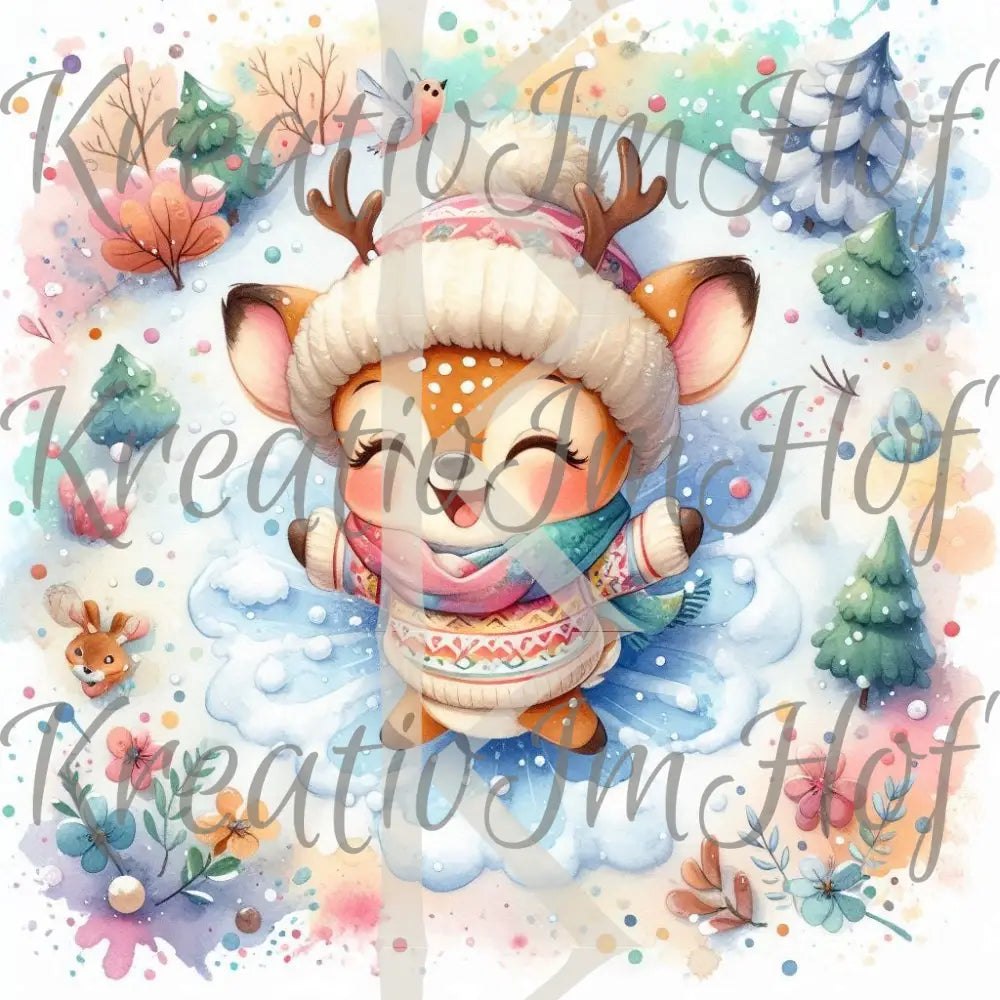 Coverpaper Schneeengel Reh 10er Pack