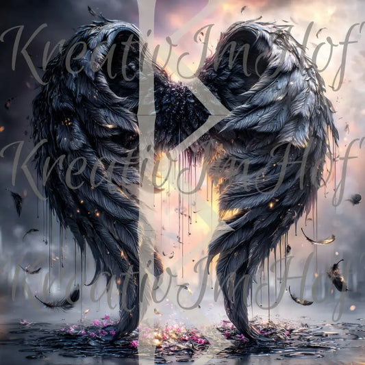 Coverpaper Schwarze Engelsflügel 10er Pack