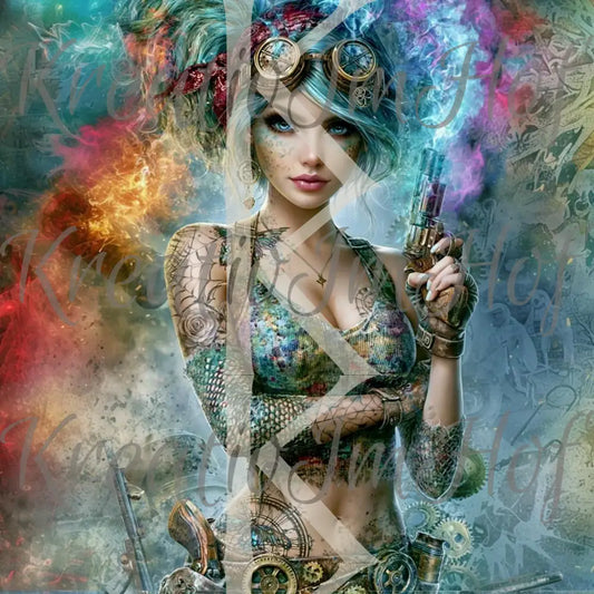 Coverpaper Steampunk Dame 10er Pack