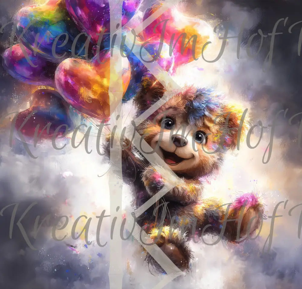 Coverpaper Teddybär mit Herzis 10er Pack