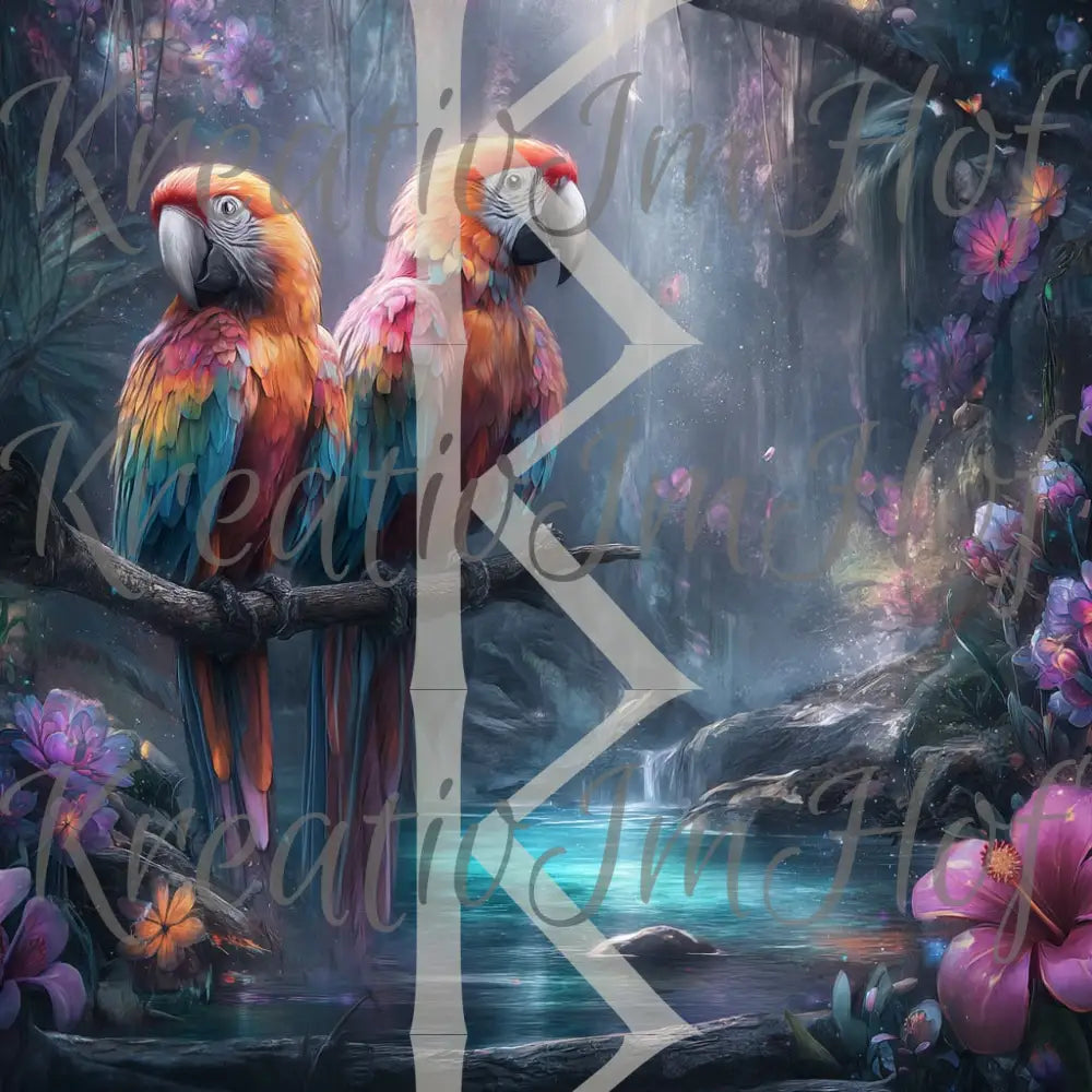 Coverpaper Tropische Papageien 10er Pack