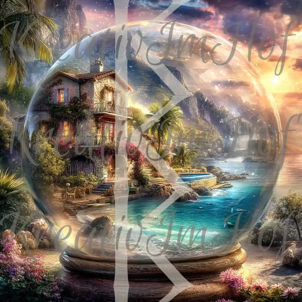 Coverpaper Tropische Villa in der Kugel 10er Pack