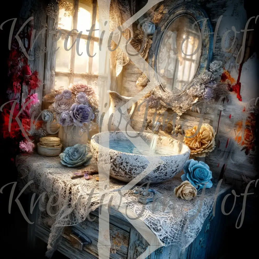 Coverpaper Vintage Badezimmer 10er Pack