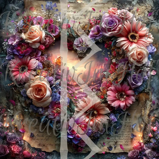 Coverpaper Vintage Blumenherz 2.0 10er Pack