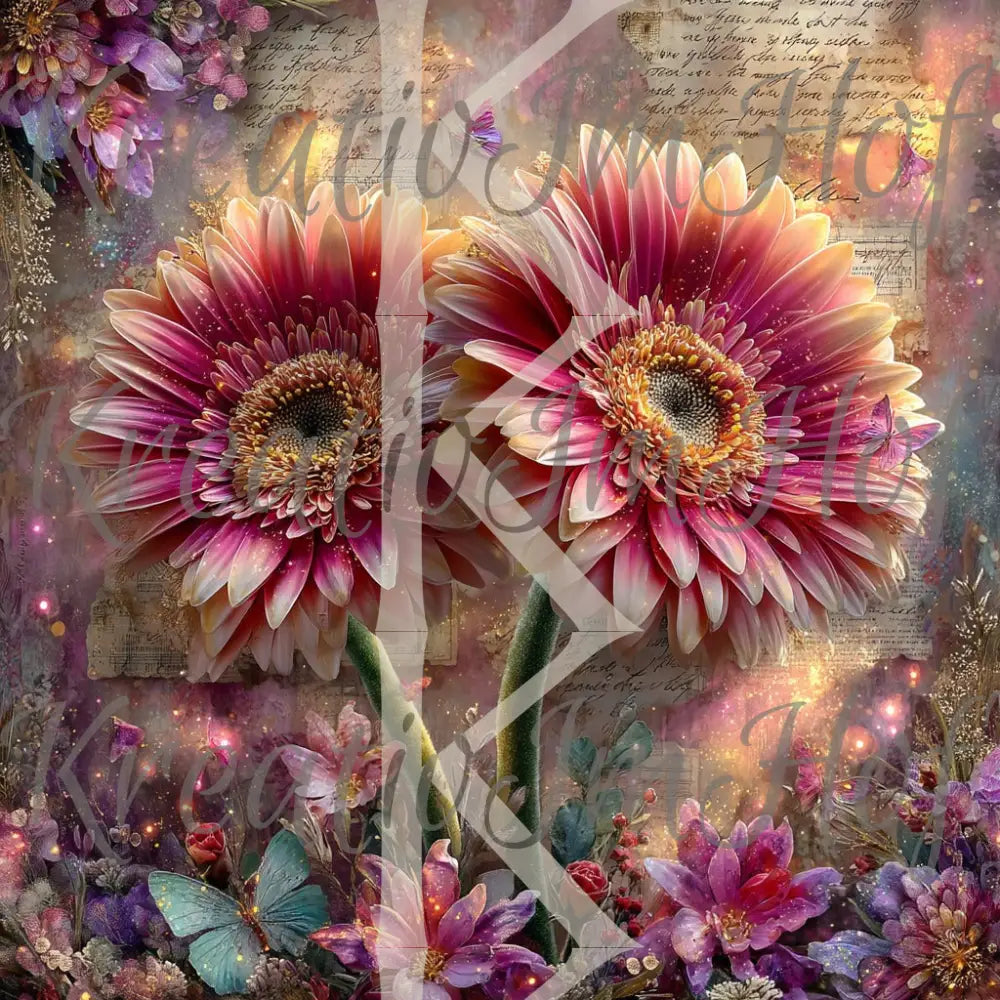 Coverpaper Vintage Gerbera 10er Pack