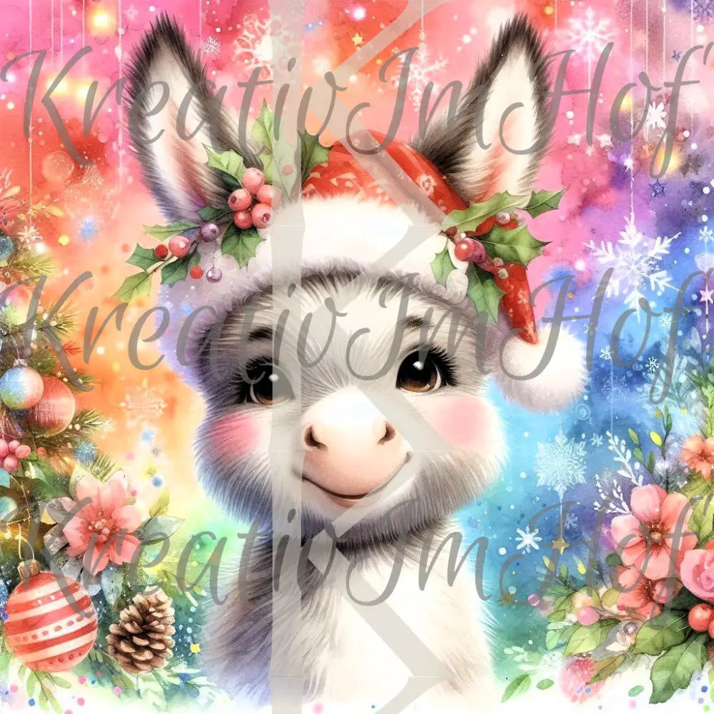 Coverpaper Weihnachtsesel 10er Pack